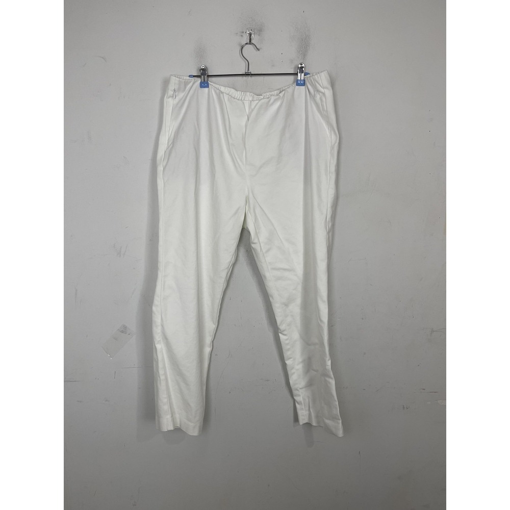 J Jill Womens Pants 18 White Pull On Tapered Beachy‎ Coastal Travel Casual